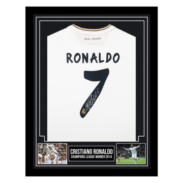 Framed Cristiano Ronaldo Signed Shirt - Champions League Winner 2014