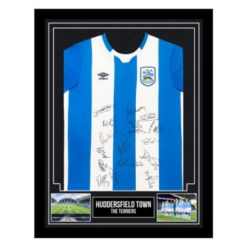 Framed Huddersfield Town A.F.C. Signed Shirt - Squad Autographed Jersey