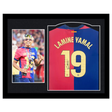 Signed Lamine Yamal Framed Shirt - Copa del Rey Winner 2025