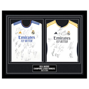 Signed Real Madrid Framed Duo Shirts - Champions League Winners 2022 & 2024
