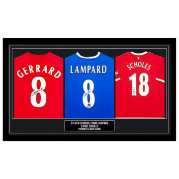 Signed Gerrard, Lampard & Scholes Framed Shirts - Premier League Icons