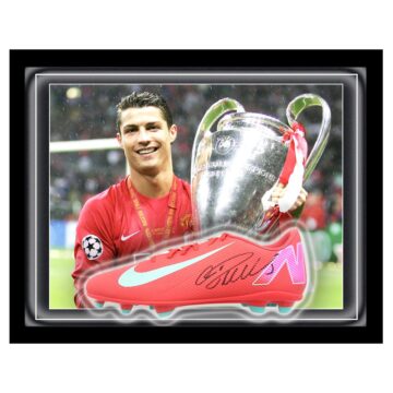 Signed Cristiano Ronaldo Football Boot – Framed Champions League Winner