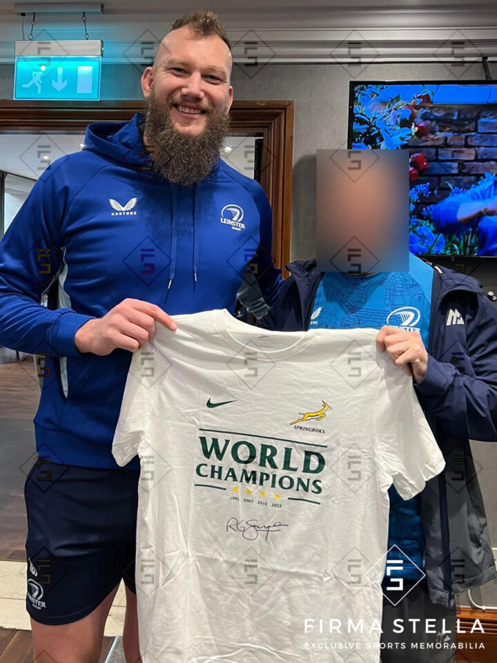 Framed RG Snyman Signed Shirt - RWC Winner 2019 & 2023