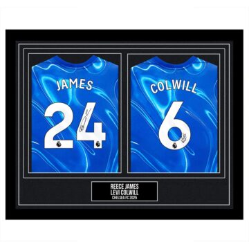 Signed Reece James & Levi Colwill Framed Duo Shirts - Chelsea FC 2025
