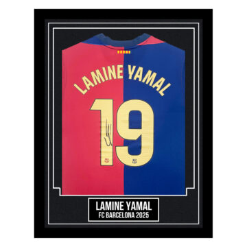 Lamine Yamal Signed Framed Shirt - FC Barcelona 2025