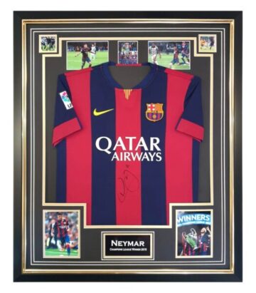 Autographed Neymar Jr Framed Jersey - FC Barcelona Champions League Winner 2015
