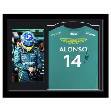 Framed Fernando Alonso Signed Shirt - Aston Martin F1 Icon