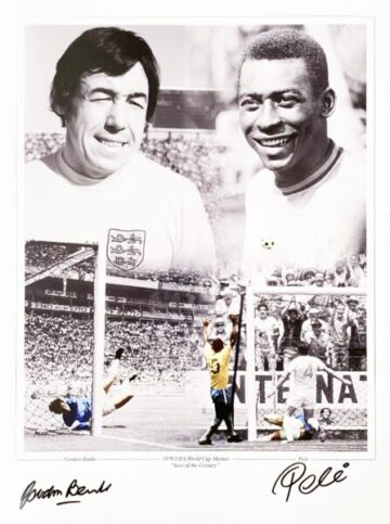 Gordan Banks & Pele Signed Poster Photo 18x12 - World Cup Mexico