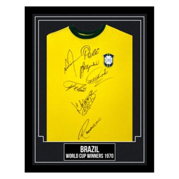 Brazil Autographed Framed Shirt - World Cup Winners 1970