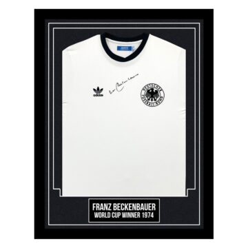 Franz Beckenbauer Autographed Framed Shirt - World Cup Winner 1974