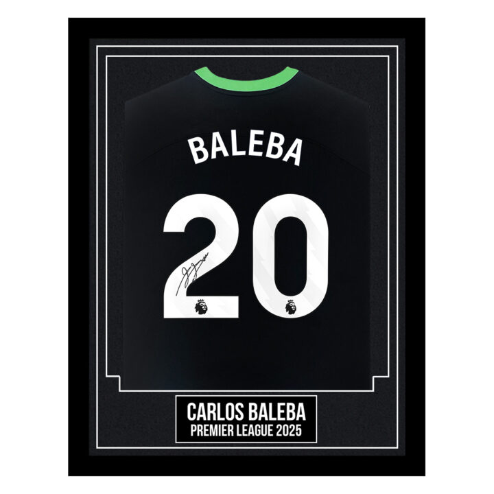 Carlos Baleba Signed Framed Shirt - Premier League 2025