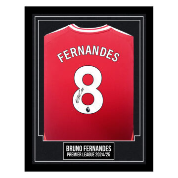 Bruno Fernandes Signed Framed Shirt - Premier League 2024/25