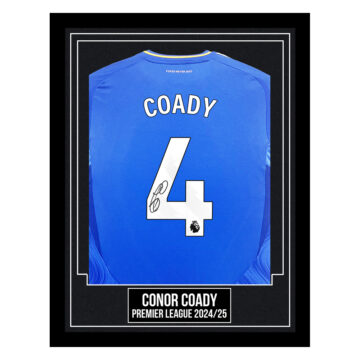 Conor Coady Signed Framed Shirt - Premier League 2024/25