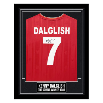 Kenny Dalglish Signed Framed Shirt - The Double Winner 1986