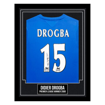 Didier Drogba Signed Framed Shirt - Premier League Winner 2007