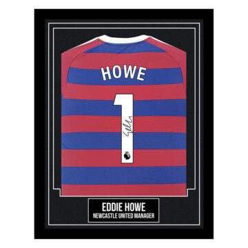 Eddie Howe Signed Framed Away Shirt - Newcastle United Manager