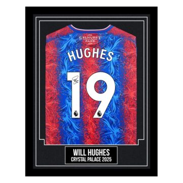 Will Hughes Signed Framed Shirt - Crystal Palace 2025