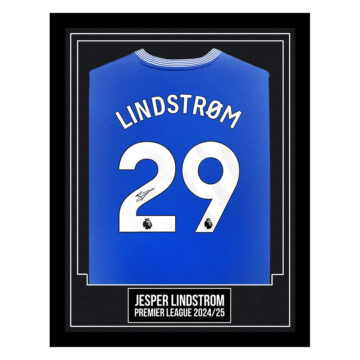 Jesper Lindstrom Signed Framed Shirt - Premier League 2024/25