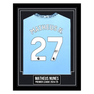 Matheus Nunes Signed Framed Shirt - Premier League 2024/25