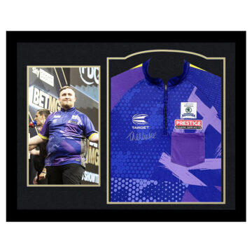 Signed Luke Littler Framed Shirt - Darts World Champion 2025 - Gold Design