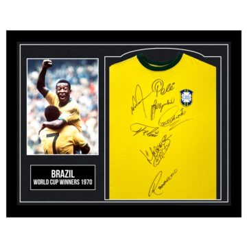 Framed Brazil Autographed Shirt - World Cup Winners 1970