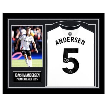 Framed Joachim Andersen Signed Shirt - Premier League 2025