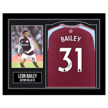 Framed Leon Bailey Signed Shirt - Aston Villa FC