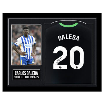Framed Carlos Baleba Signed Shirt - Premier League 2024/25