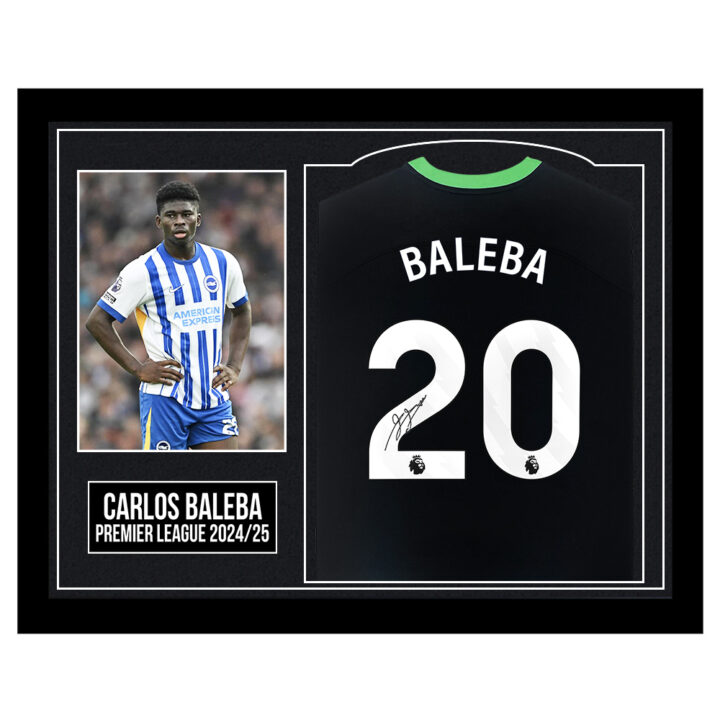Framed Carlos Baleba Signed Shirt - Premier League 2024/25