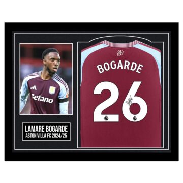Framed Lamare Bogarde Signed Shirt - Aston Villa FC 2024/25