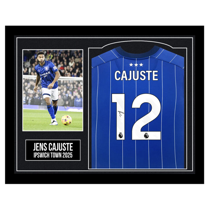 Framed Jens Cajuste Signed Shirts - Ipswich Town 2025