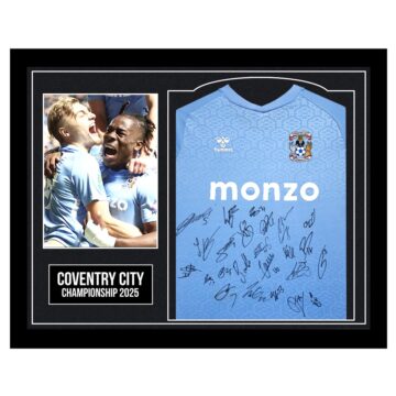 Framed Coventry City Signed Home Shirt - Championship 2025