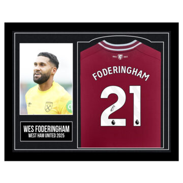 Framed Wes Foderingham Signed Shirt - West Ham United 2025