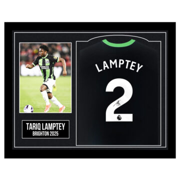 Framed Tariq Lamptey Signed Shirt - Brighton 2025