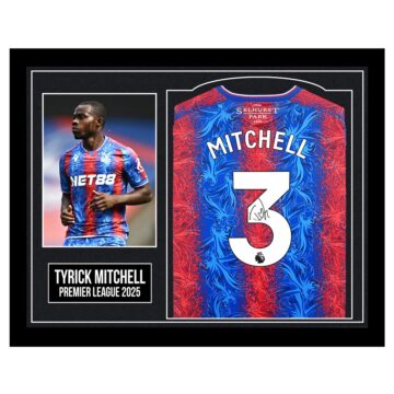 Framed Tyrick Mitchell Signed Shirt - Premier League 2025