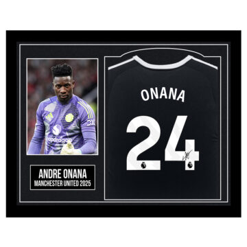 Framed Andre Onana Signed Shirt - Manchester United 2025