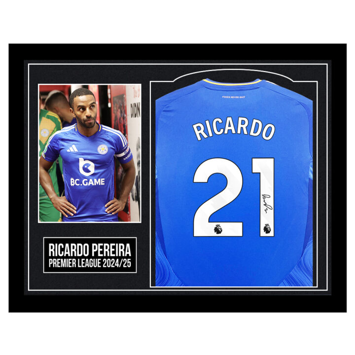 Framed Ricardo Pereira Signed Shirt - Premier League 2024/25