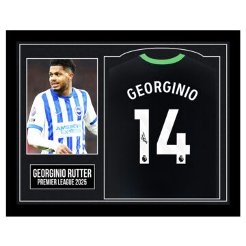Framed Georginio Rutter Signed Shirt - Premier League 2025