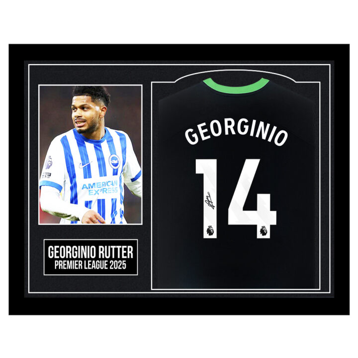 Framed Georginio Rutter Signed Shirt - Premier League 2025