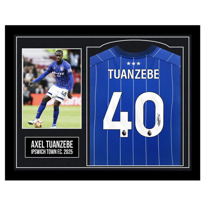 Framed Axel Tuanzebe Signed Shirt - Ipswich Town F.C. 2025