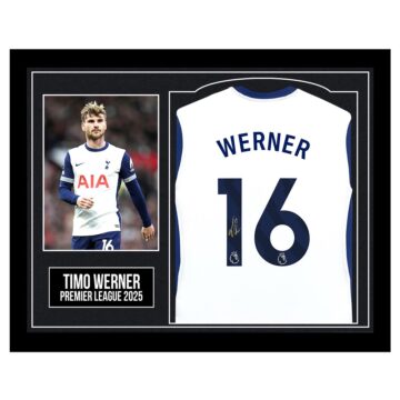 Framed Timo Werner Signed Shirt - Premier League 2025
