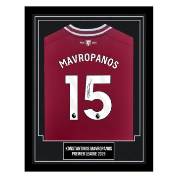 Konstantinos Mavropanos Signed Framed Shirt - Premier League 2025