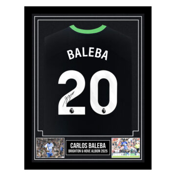 Signed Carlos Baleba Framed Shirt - Brighton & Hove Albion 2025