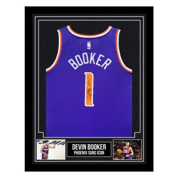 Signed Devin Booker Framed Jersey - Phoenix Suns Icon
