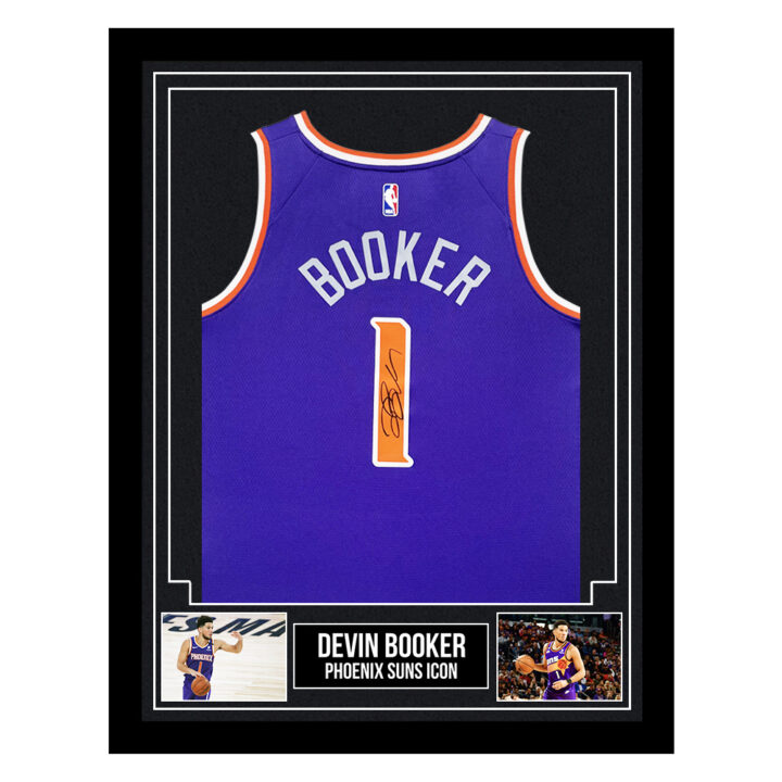 Signed Devin Booker Framed Jersey - Phoenix Suns Icon