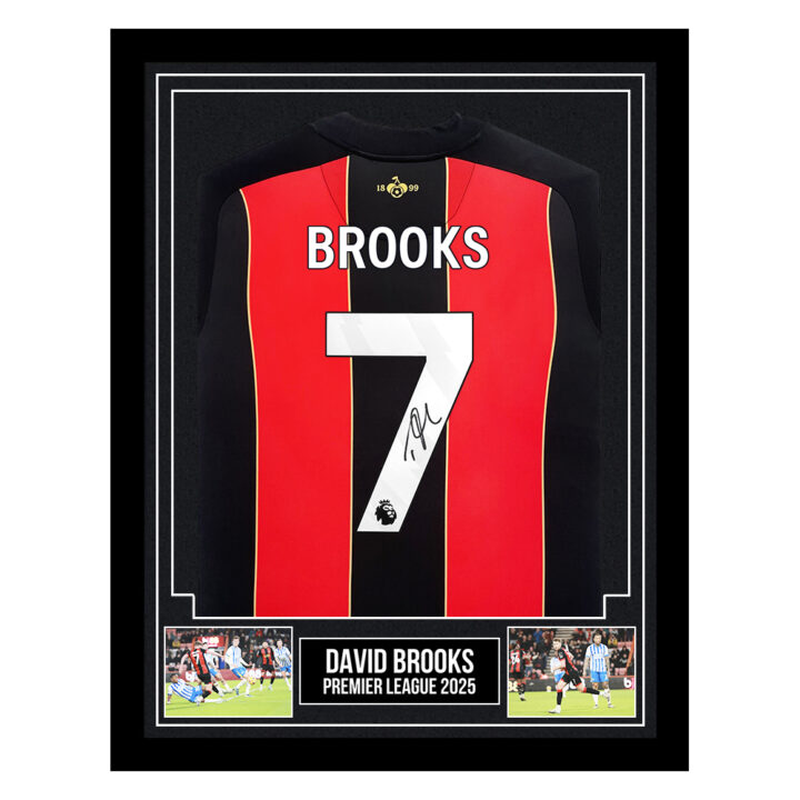 Signed David Brooks Framed Shirt - Premier League 2025