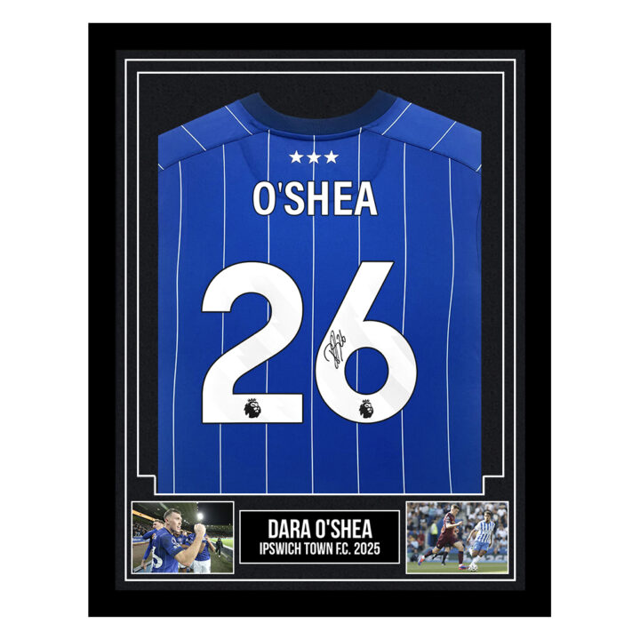 Signed Dara O'Shea Framed Shirt - Ipswich Town F.C. 2025