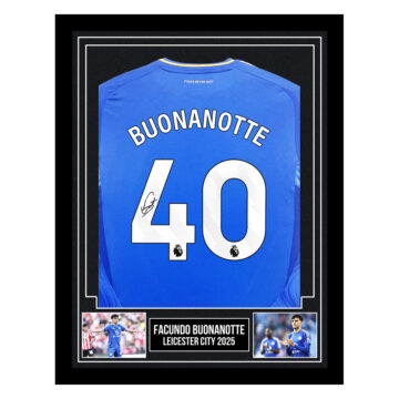 Signed Facundo Buonanotte Framed Shirt - Leicester City 2025