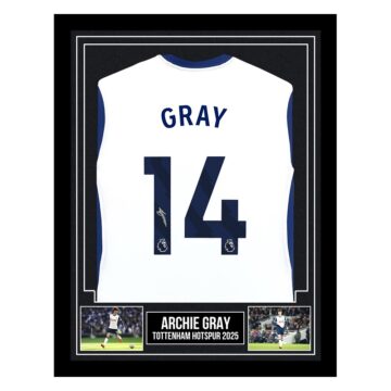 Signed Archie Gray Framed Shirt - Tottenham Hotspur 2025