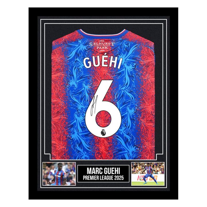 Signed Marc Guehi Framed Shirt - Premier League 2025